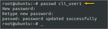 Setting the new account’s password