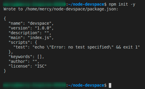 Creating a package.json file