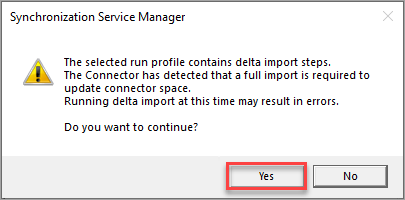 Confirming AAD delta import