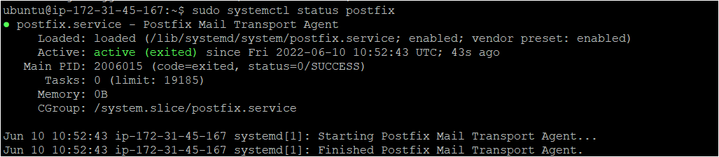 Verifying the Postfix software installation