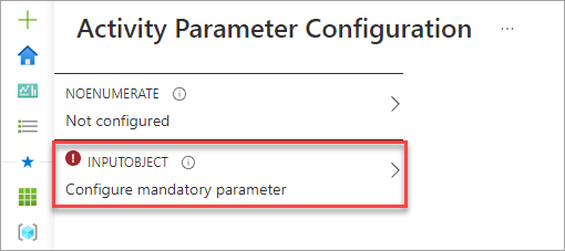 Click the mandatory parameter