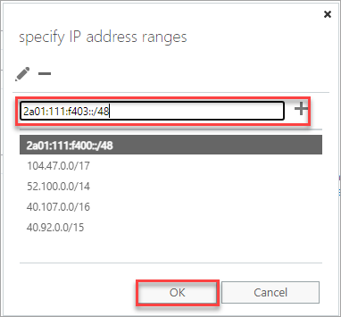 Add the source IP addresses