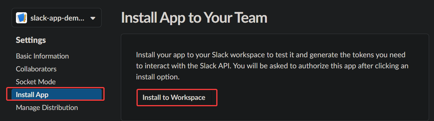 Installing the Slack app