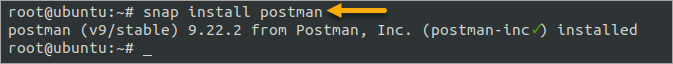 Postman install using snap