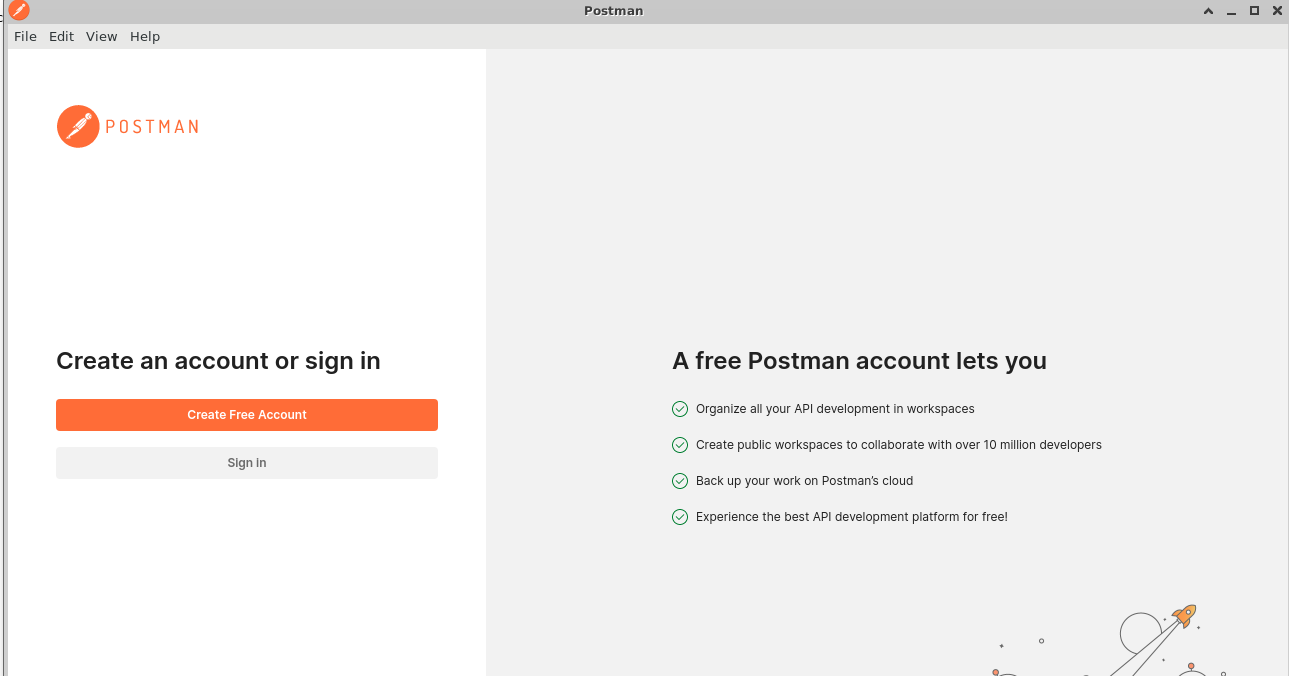 The Postman application window