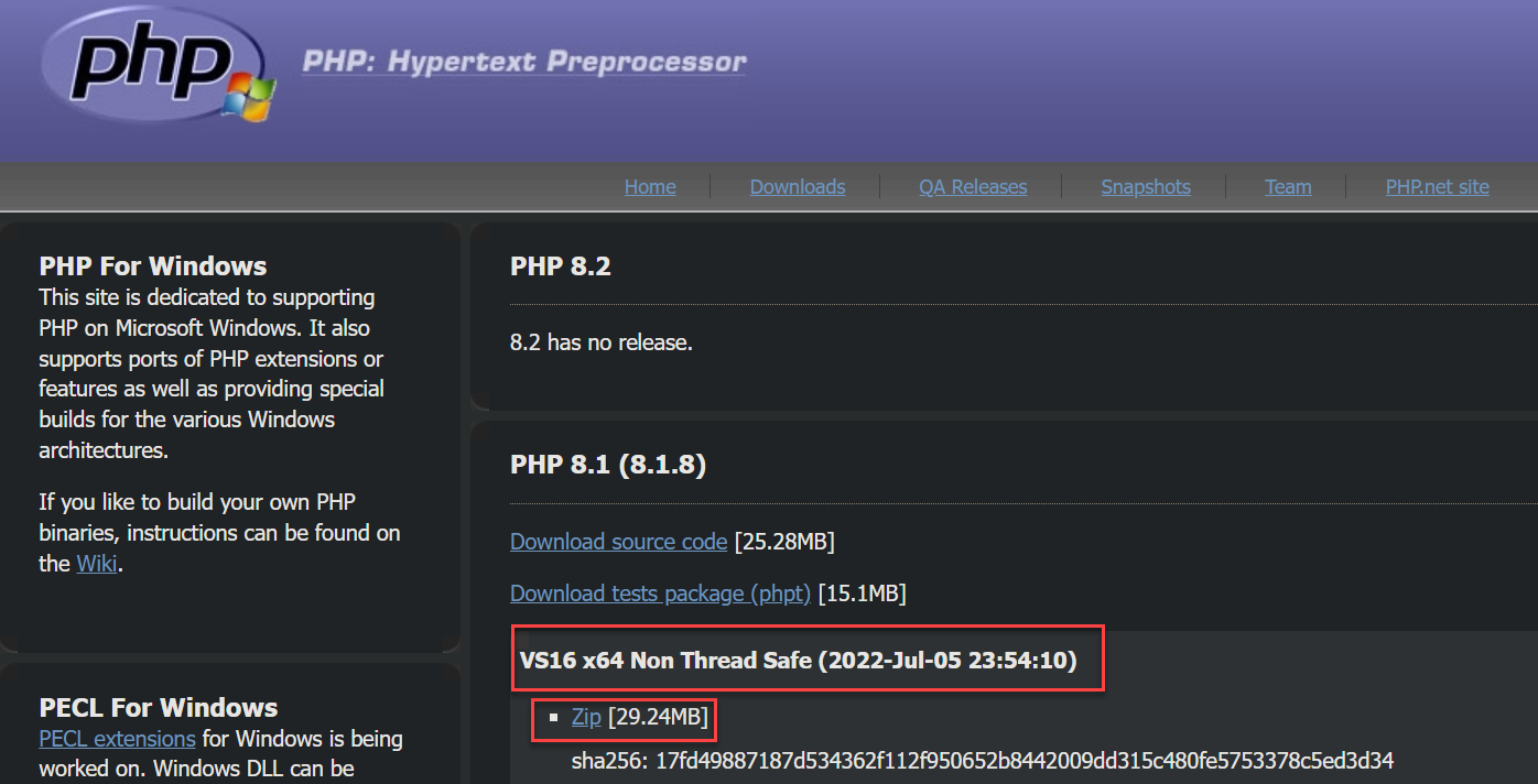 Downloading the PHP (NST) package
