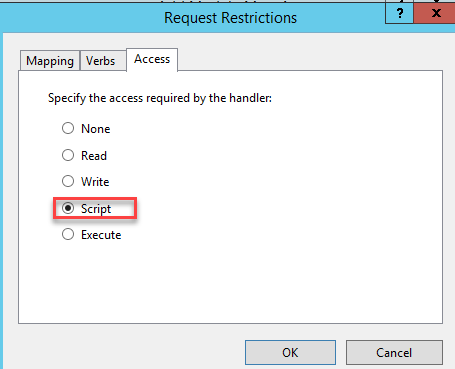 Selecting the required access by the handler