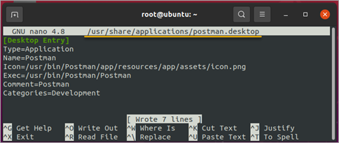 Creating the Postman application shortcut