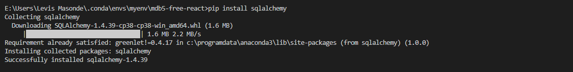 Installing SQLAlchemy