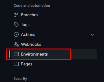 Accessing the list of available environments 