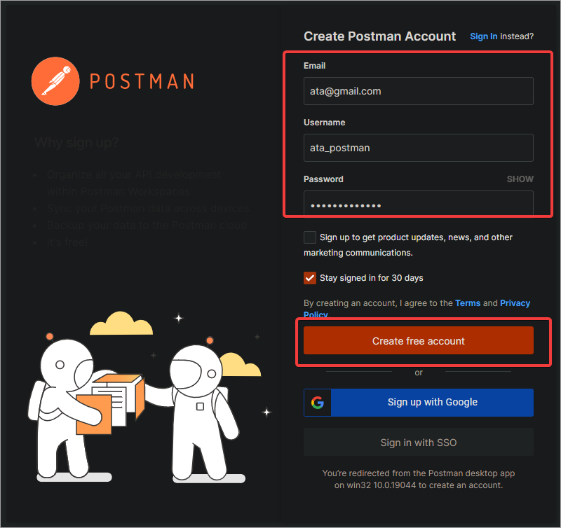 postman login crsf