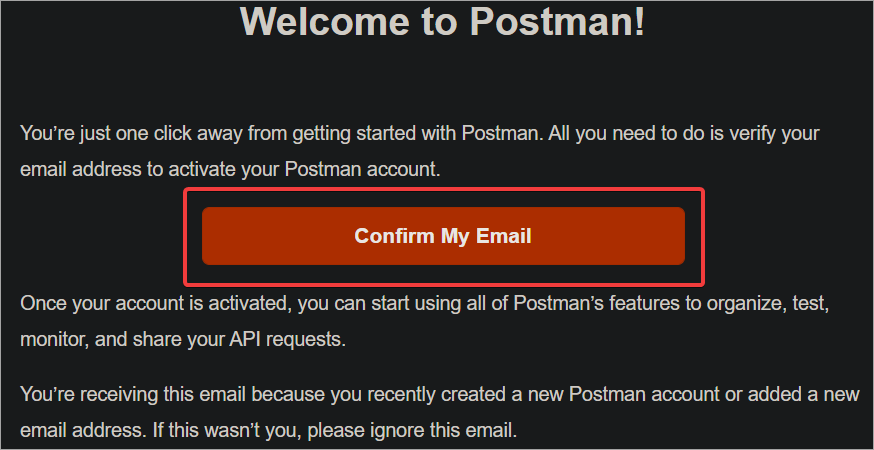 Postman でメールアドレスを確認する