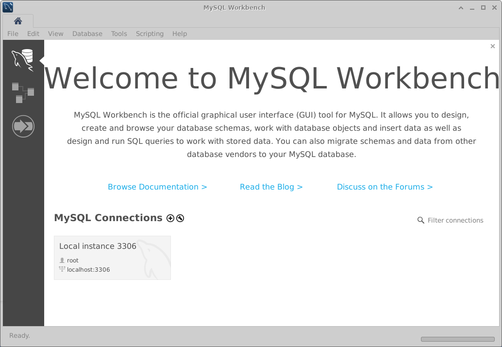Launching MySQL Workbench
