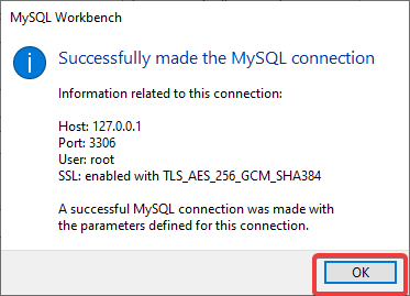 Confirming successful database connection