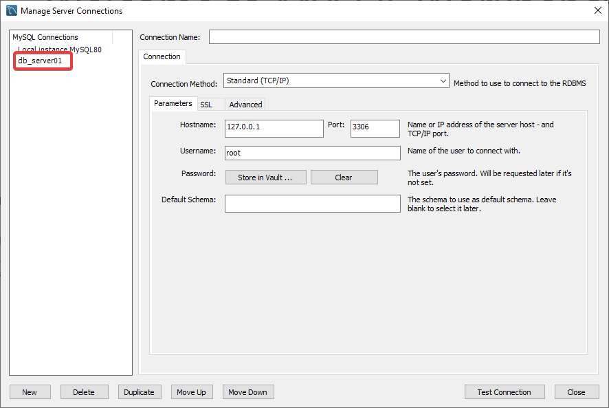 Viewing all available MySQL connections