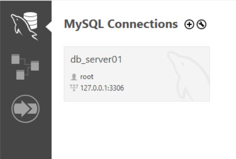 Viewing all connections in the MySQL Connections pane
