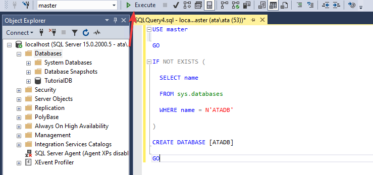 Executing the T-SQL