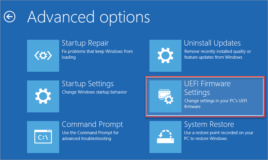 Click UEFI Firmware Settings