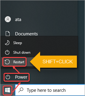 Shift+Click Restart