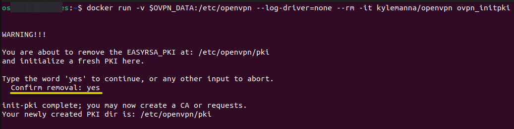 Initiating the OpenVPN PKI system