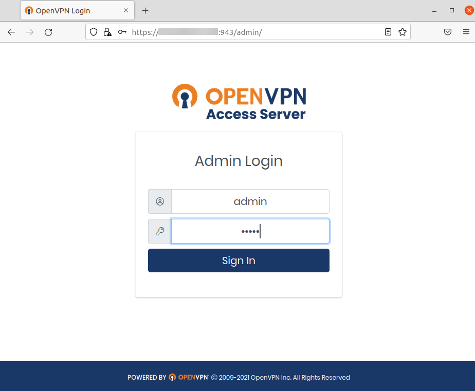 Accessing the OpenVPN Access Server web UI
