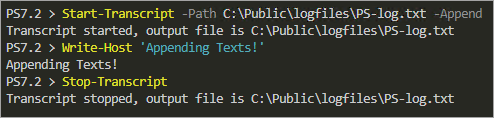 Appending to an Existing Transcript File.