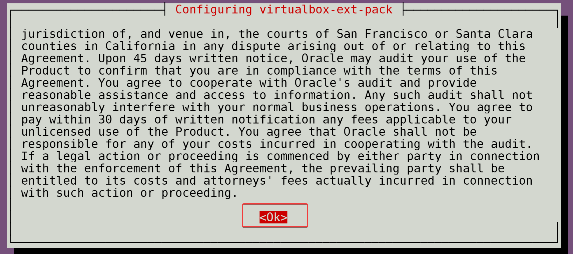 Reading the VirtualBox Extension Pack Personal Use and Evaluation License (PUEL)