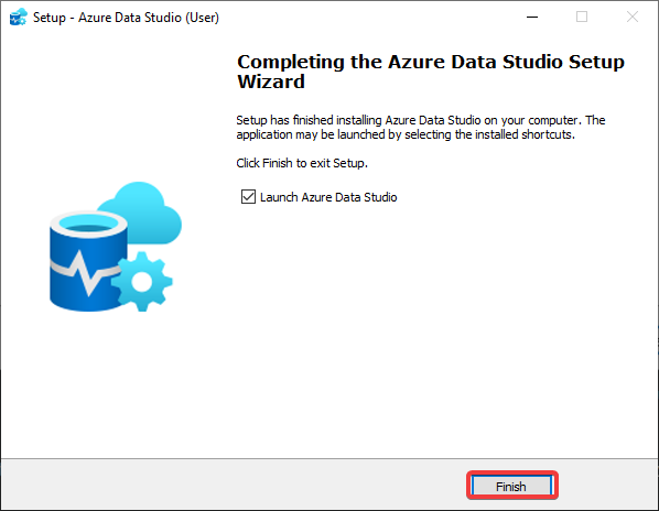 Finishing Azure Dat Studio installation