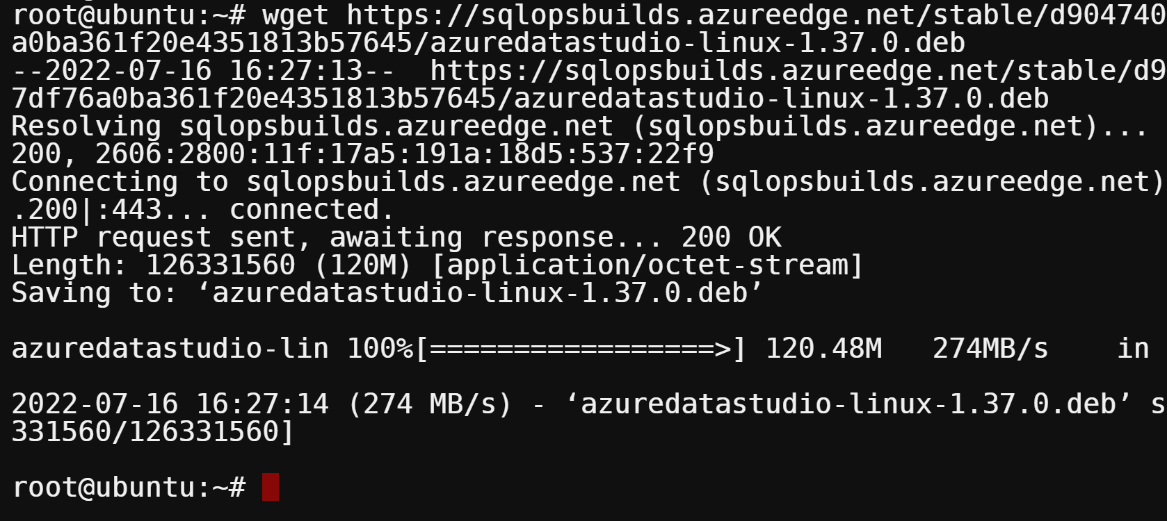 Downloading Azure Dat Storage’s .deb file