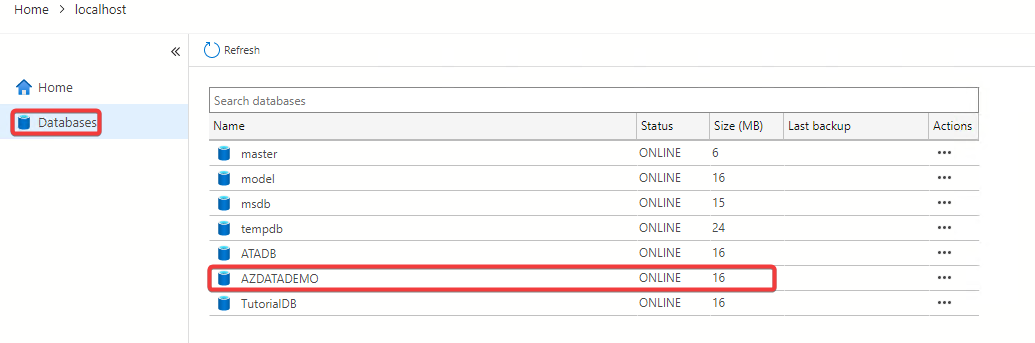 Accessing the AZDATADEMO database