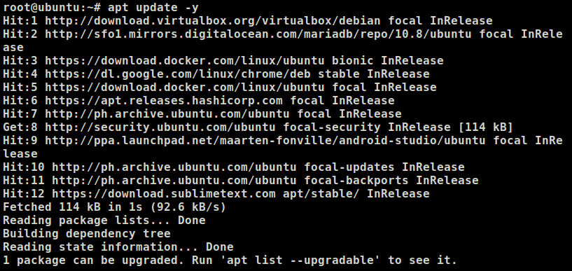 Updating APT cache to apply changes