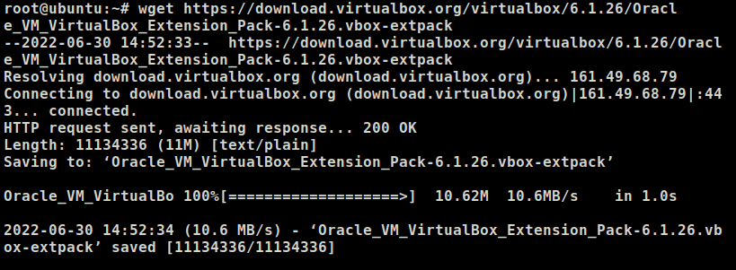 Downloading the VirtualBox Extension Pack