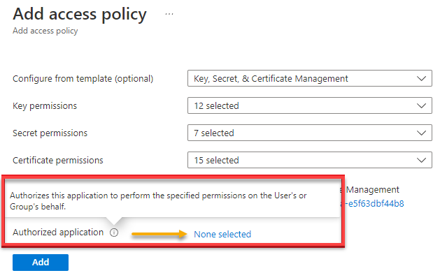 Authorizing an application to perform permissions (optional)