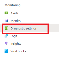 Navigating to Diagnostic settings