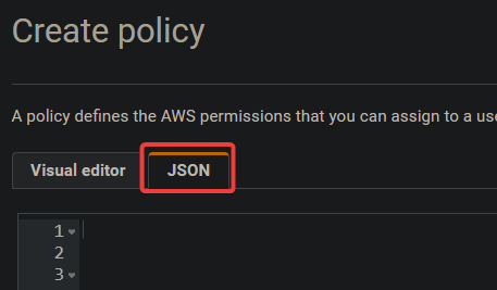 Choosing the JSON format for creating policies