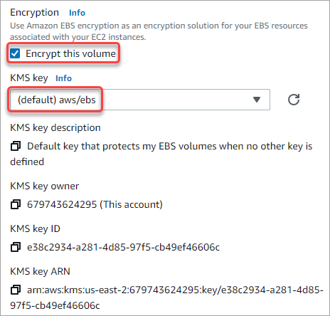 Enable volume encryption