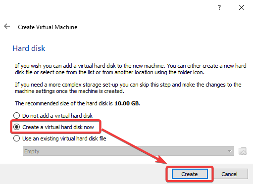 Configure the hard disk