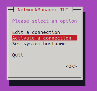 Activating a network connection
