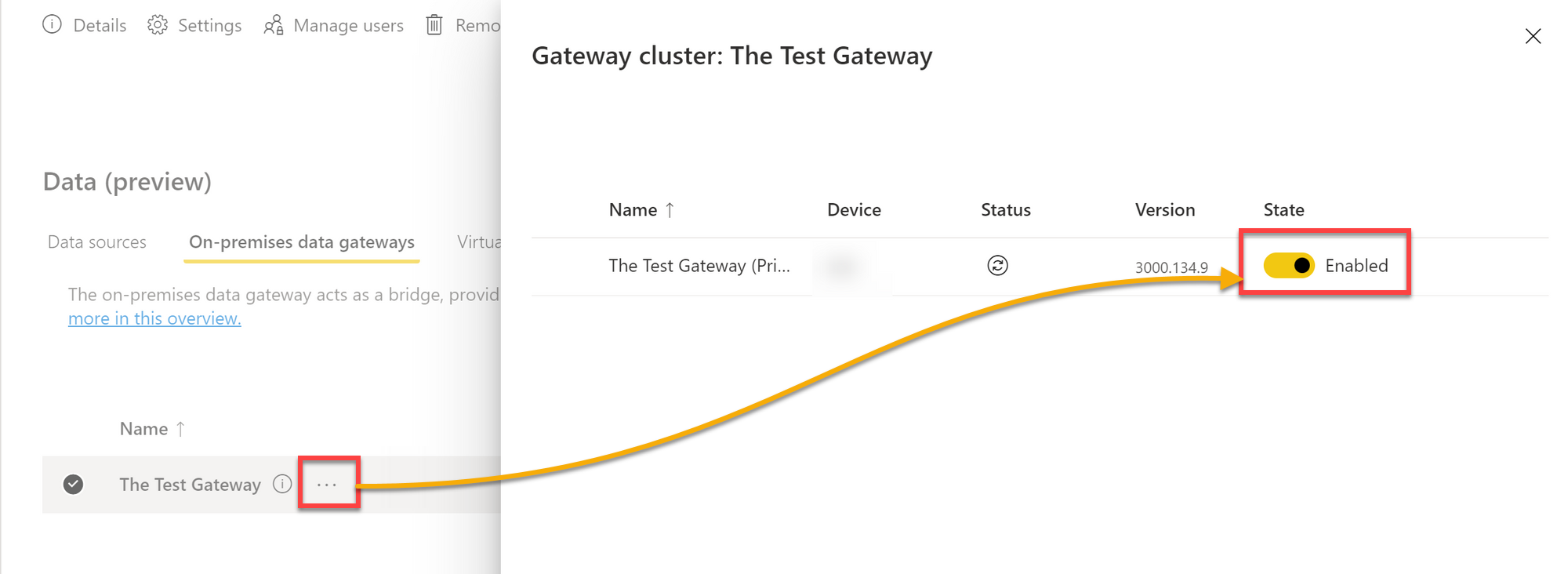 Verifying successful connection of on-premises gateway on Power BI