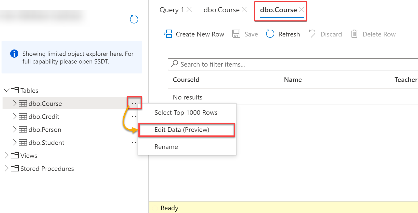 Creating a new row