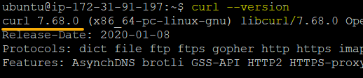 Checking cURL’s version installed