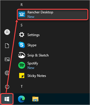 Launch Racher Desktop