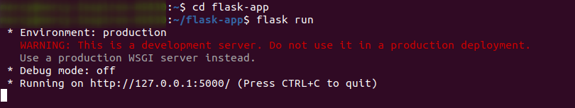 Running the Python flask application