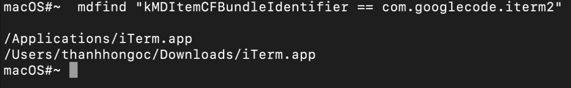 Finding the location of the iTerm application