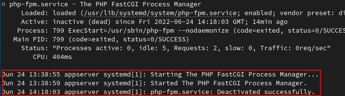 Viewing Systemctl PHP-FPM error log