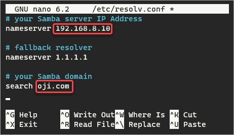 Update the DNS resolver file