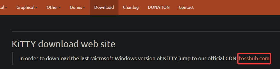 Accessing KiTTY’s download page