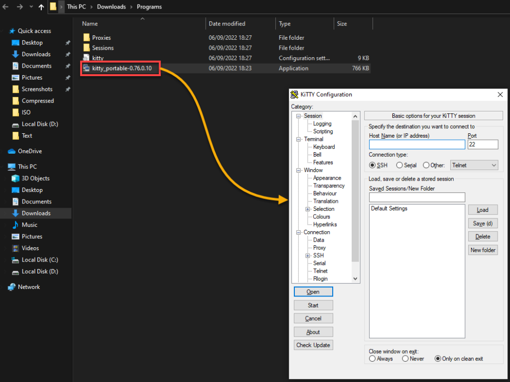 How to install and use kitty ssh client