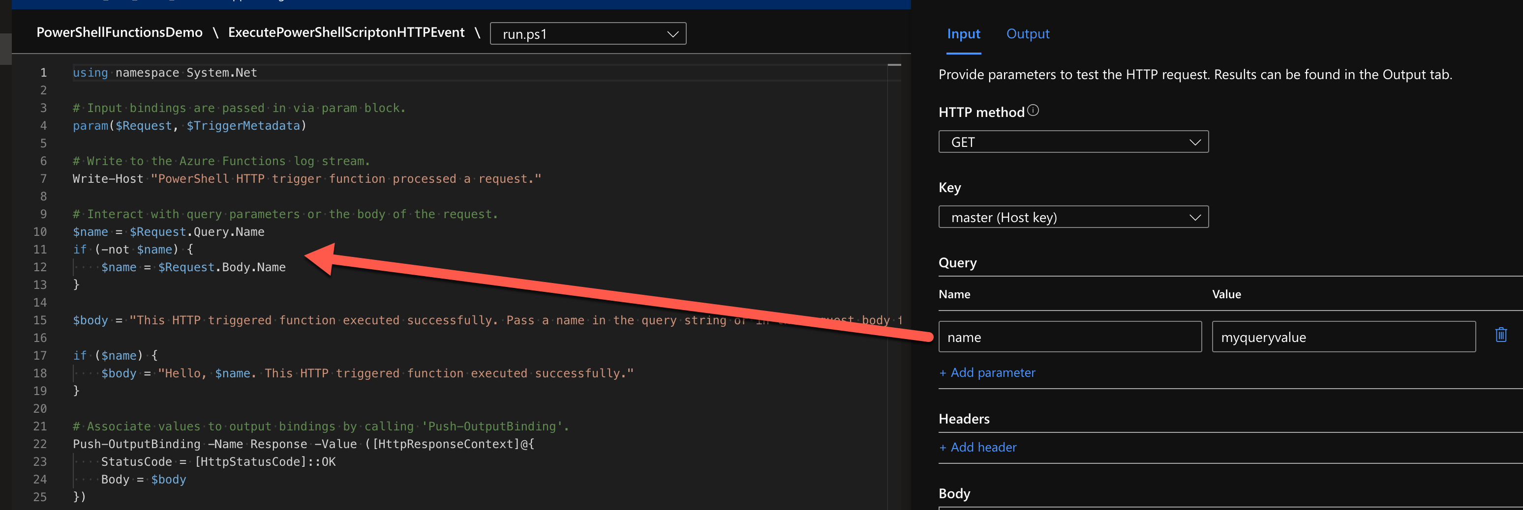 Reading HTTP body input and changing binding output