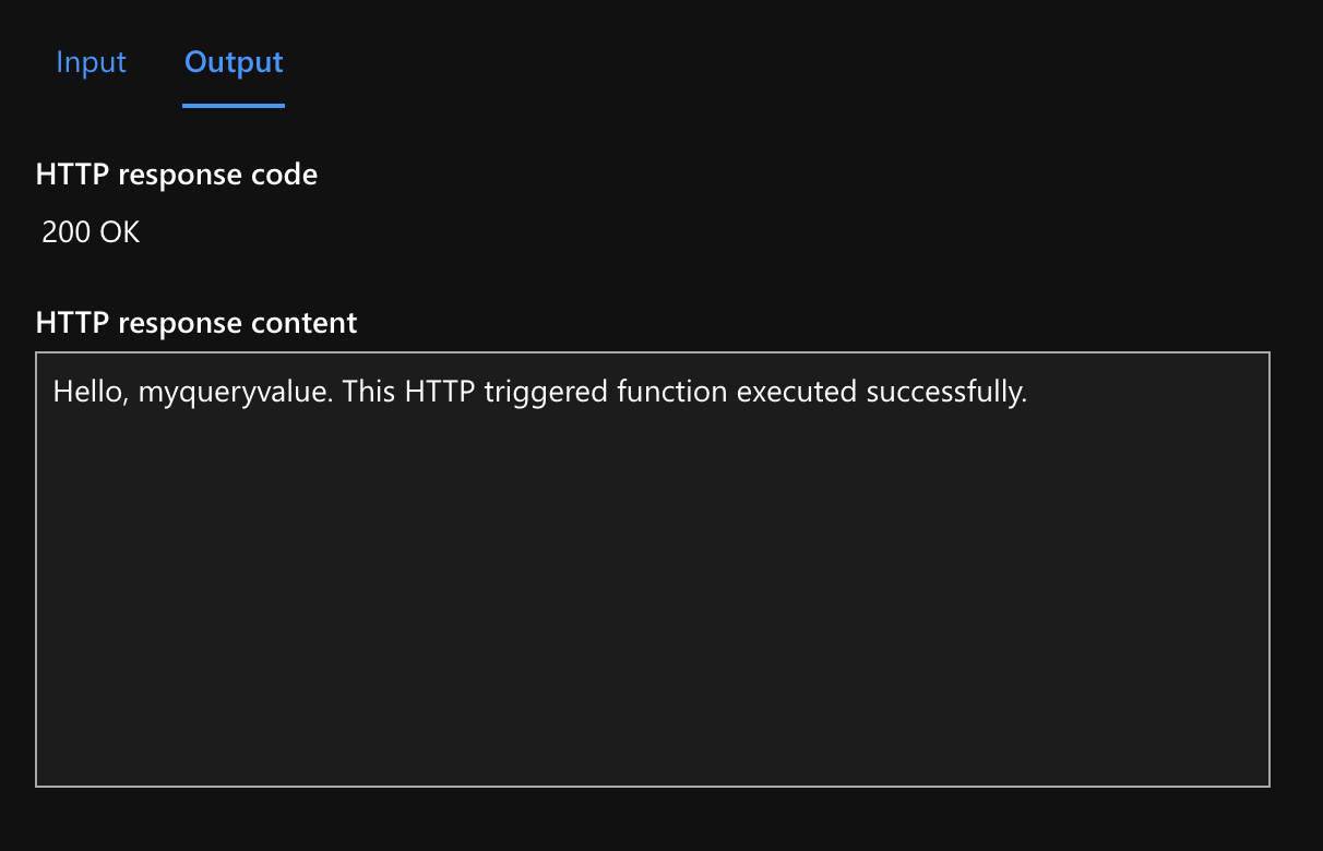 New output binding value